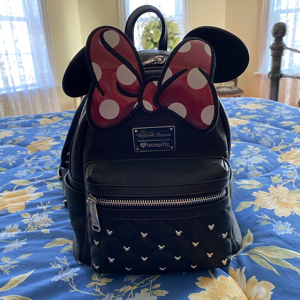 LOUNGEFLY DISNEY MINNIE MOUSE STUDDED BACKPACK